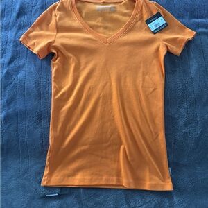V-Neck Orange Women's Top Eddie Bauer